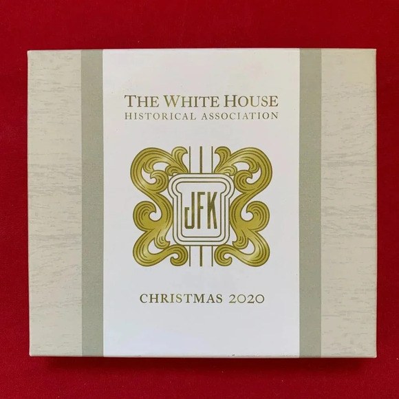 2020 White House Christmas Ornament John F. Kennedy 24k Gold New In Box - Picture 5 of 6
